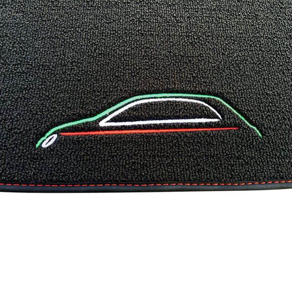 FIAT 500 Floor Mats by 500|SPEEDLAB Black with Italia Logo Detail
