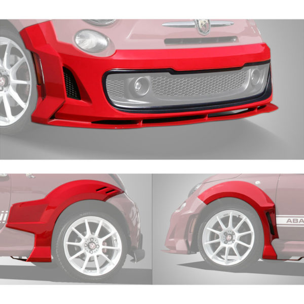 FIAT 500 5 Piece Body Kit by 500|SPEEDLAB Includes Front Spoiler and 4 Fender Flares